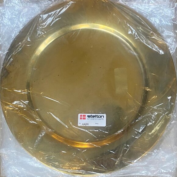 Mid-Century Danish Brass Coaster Dining Plates from Stelton, Set of 8 - Picture 4 of 10